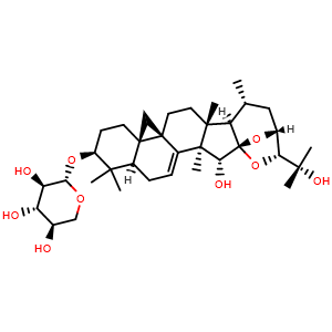 Chemical structure of 24-epi-7,8-Didehydrocimigenol 3-xyloside , CAS 150972-77-3, AChemBlock Y230781