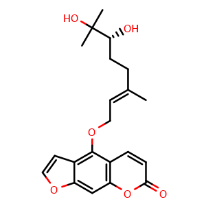 Chemical structure of 6',7'-Dihydroxybergamottin , CAS 264234-05-1, AChemBlock Y230796