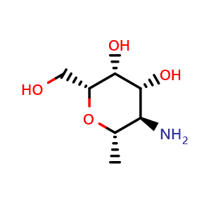 Chemical structure of (2R,3R,4R,5R,6S)-5-amino-2-(hydroxymethyl)-6-methyltetrahydro-2H-pyran-3,4-diol , CAS 1355357-88-8, AChemBlock Y230808