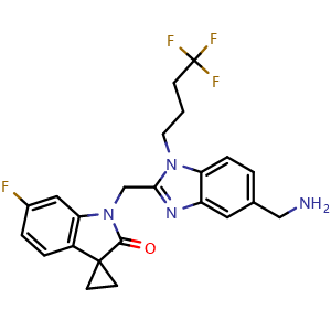 1'-((5-(aminomethyl)-1-(4,4,4-trifluorobutyl)-1H-benzo[d]imidazol-2-yl)methyl)-6'-fluorospiro[cyclopropane-1,3'-indolin]-2'-one