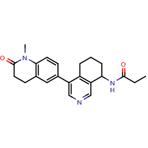 Chemical structure of N-(4-(1-methyl-2-oxo-1,2,3,4-tetrahydroquinolin-6-yl)-5,6,7,8-tetrahydroisoquinolin-8-yl)propionamide , CAS 1428652-15-6, AChemBlock Y230840