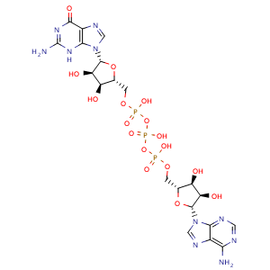 Chemical structure of GpppA , CAS 10527-47-6, AChemBlock Y230858
