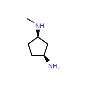 Chemical structure of (1R,3S)-N1-methyl-1,3-cyclopentanediamine , CAS 2165422-66-0, AChemBlock Y230894