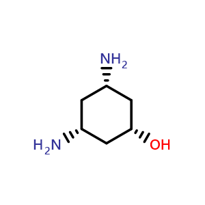 Chemical structure of (1s,3R,5S)-3,5-diaminocyclohexan-1-ol , CAS 37472-96-1, AChemBlock Y230902