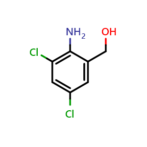 Chemical structure of (2-Amino-3,5-dichloro-phenyl)-methanol , CAS 37585-29-8, AChemBlock Y230907