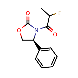 Chemical structure of (4S)-3-(2-Fluoro-1-oxopropyl)-4-phenyl-2-oxazolidinone , CAS 1838571-28-0, AChemBlock Y230925