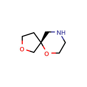 Chemical structure of (5R)-2,6-Dioxa-9-azaspiro[4.5]decane , CAS 2382202-76-6, AChemBlock Y230929