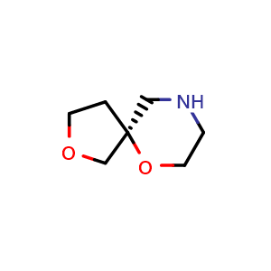 Chemical structure of (5S)-2,6-Dioxa-9-azaspiro[4.5]decane , CAS 2381280-20-0, AChemBlock Y230931