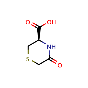 Chemical structure of (R)-5-oxothiomorpholine-3-carboxylic acid , CAS 62305-89-9, AChemBlock Y230953