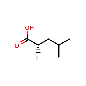 Chemical structure of (S)-2-fluoro-4-methylpentanoic acid , CAS 126957-44-6, AChemBlock Y230959