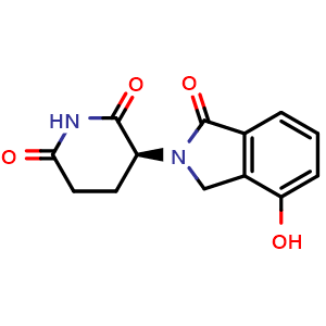 Chemical structure of (S)-3-(4-hydroxy-1-oxo-1,3-dihydroisoindol-2-yl)piperidine-2,6-dione , CAS 2702457-63-2, AChemBlock Y230961