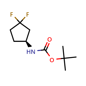 Chemical structure of (S)-tert-butyl 3,3-difluorocyclopentylcarbamate , CAS 2839014-28-5, AChemBlock Y230969