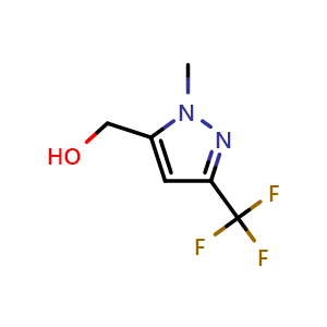 Chemical structure of [1-methyl-3-(trifluoromethyl)-1H-pyrazol-5-yl]methanol , CAS 949898-58-2, AChemBlock Y230970