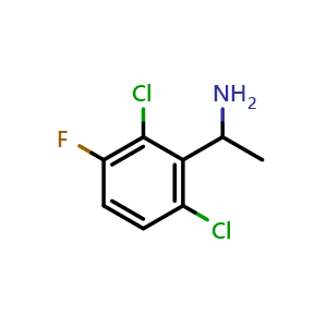 Chemical structure of 1-(2,6-dichloro-3-fluorophenyl)ethan-1-amine , CAS 954257-36-4, AChemBlock Y230975