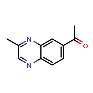 Chemical structure of 1-(3-Methylquinoxalin-6-yl)ethan-1-one , CAS 2899342-87-9, AChemBlock Y230980