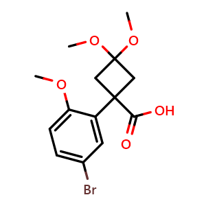 1-(5-bromo-2-methoxyphenyl)-3,3-dimethoxycyclobutane-1-carboxylic acid