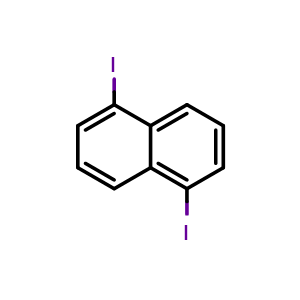 Chemical structure of 1,5-diiodonaphthalene , CAS 27715-44-2, AChemBlock Y231011