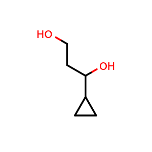 Chemical structure of 1-cyclopropyl-1,3-propanediol , CAS 59533-62-9, AChemBlock Y231024