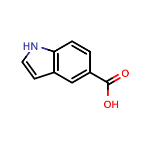 Chemical structure of 1H-Indole-5-carboxylic acid , CAS 142396-03-0, AChemBlock Y231032
