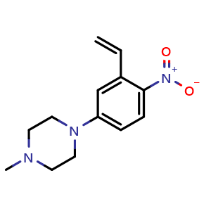 Chemical structure of 1-methyl-4-(4-nitro-3-vinylphenyl)piperazine , CAS 2543681-91-8, AChemBlock Y231041