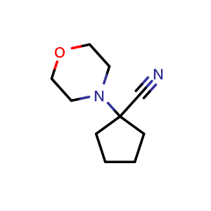 Chemical structure of 1-morpholinocyclopentane-1-carbonitrile , CAS 62317-19-5, AChemBlock Y231045
