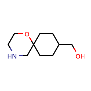 Chemical structure of 1-Oxa-4-azaspiro[5.5]undecane-9-methanol , CAS 1782003-35-3, AChemBlock Y231047