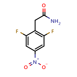 Chemical structure of 2-(2,6-difluoro-4-nitrophenyl)acetamide , CAS 1824270-23-6, AChemBlock Y231058