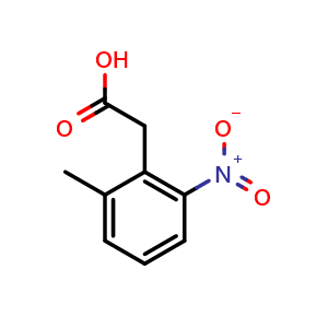 Chemical structure of 2-(2-methyl-6-nitrophenyl)aceticacid , CAS 23876-18-8, AChemBlock Y231062