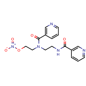 Chemical structure of 2-(N-(2-(nicotinamido)ethyl)nicotinamido)ethyl nitrate , CAS 1798026-96-6, AChemBlock Y231076