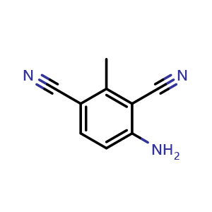 Chemical structure of 2,4-dicyano-3-methylbenzeneamine , CAS 110127-05-4, AChemBlock Y231086