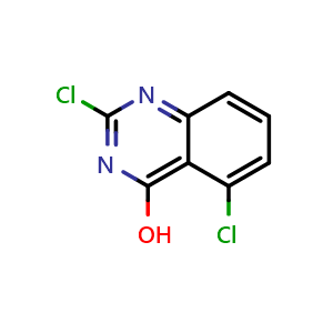 Chemical structure of 2,5-dichloroquinazolin-4-ol , CAS 1107694-73-4, AChemBlock Y231087