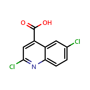 Chemical structure of 2,6-Dichloro-4-quinolinecarboxylic acid , CAS 50503-76-9, AChemBlock Y231092