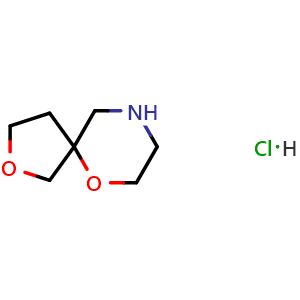 Chemical structure of 2,6-Dioxa-9-Aza-Spiro[4.5]Decane Hydrochloride , CAS 2177263-79-3, AChemBlock Y231098