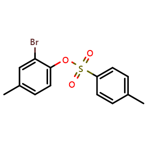 Chemical structure of 2-bromo-4-methylphenyl 4-methylbenzenesulfonate , CAS 100716-21-0, AChemBlock Y231120