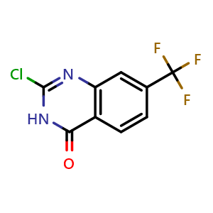 Chemical structure of 2-Chloro-7-(trifluoromethyl)-4(3H)-quinazolinone , CAS 159870-93-6, AChemBlock Y231129