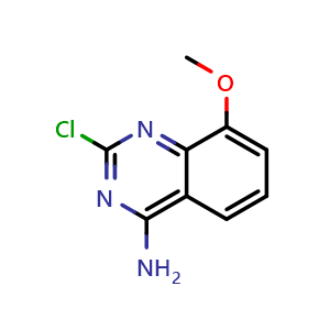 Chemical structure of 2-chloro-8-methoxy-4-quinazolinamine , CAS 61948-65-0, AChemBlock Y231130