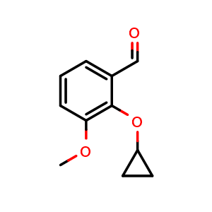 Chemical structure of 2-cyclopropoxy-3-methoxybenzaldehyde , CAS 1243405-60-8, AChemBlock Y231136
