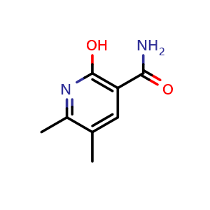 Chemical structure of 2-hydroxy-5,6-dimethyl-nicotinic acid amide , CAS 90007-21-9, AChemBlock Y231148