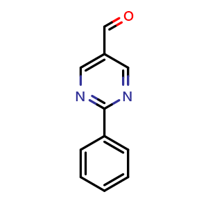 Chemical structure of 2-phenylpyrimidine-5-carbaldehyde , CAS 130161-46-5, AChemBlock Y231157