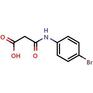 Chemical structure of 3-((4-Bromophenyl)amino)-3-oxopropanoicacid , CAS 95262-09-2, AChemBlock Y231158