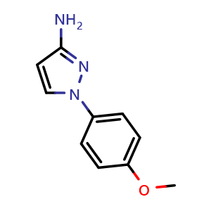 Chemical structure of 3-Amino-1-(4-methoxyphenyl)-1H-pyrazole , CAS 76091-01-5, AChemBlock Y231183