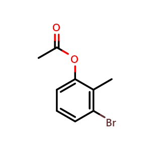 Chemical structure of 3-bromo-2-methylphenyl acetate , CAS 1643532-54-0, AChemBlock Y231189