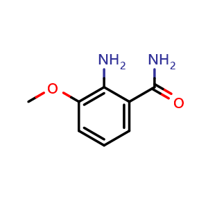 Chemical structure of 3-methoxy-2-aminobenzamide , CAS 106782-78-9, AChemBlock Y231206