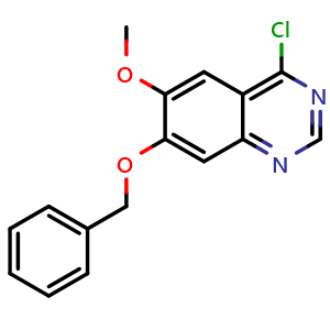Chemical structure of 4-Chloro-6-methoxy-7-benzyloxyquinazoline , CAS 162364-72-9, AChemBlock Y231255