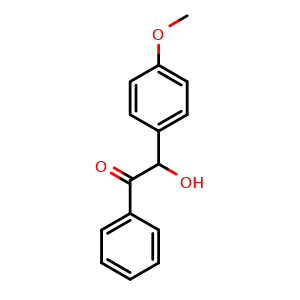 Chemical structure of 4-methoxybenzoin , CAS 4254-17-5, AChemBlock Y231261