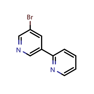 Chemical structure of 5'-bromo-2,3'-bipyridine , CAS 35989-02-7, AChemBlock Y231283