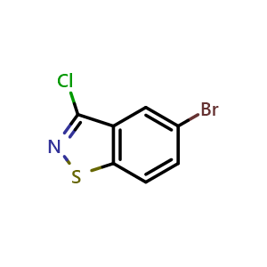 Chemical structure of 5-bromo-3-chlorobenzo[d]isothiazole , CAS 907597-16-4, AChemBlock Y231289