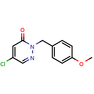 Chemical structure of 5-chloro-2-(4-methoxybenzyl)pyridazin-3(2H)-one , CAS 2807422-75-7, AChemBlock Y231294