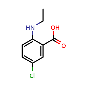 Chemical structure of 5-chloro-2-(ethylamino)benzoic acid , CAS 37494-82-9, AChemBlock Y231295