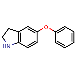 Chemical structure of 5-Phenoxyindoline , CAS 930790-08-2, AChemBlock Y231321